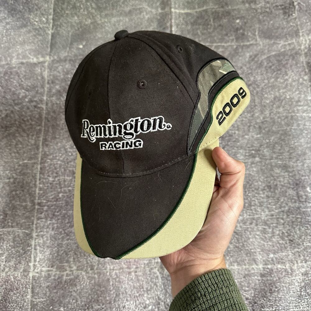Men's Y2K Remington Guns Arms NASCAR Racing Kasey Kahne Camo Black Strapback Hat